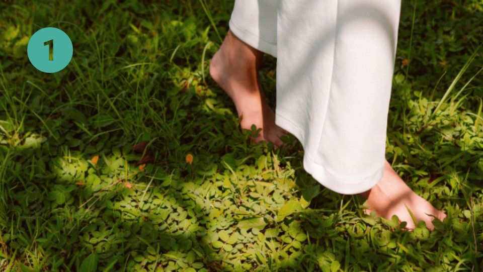 Women walking on grass