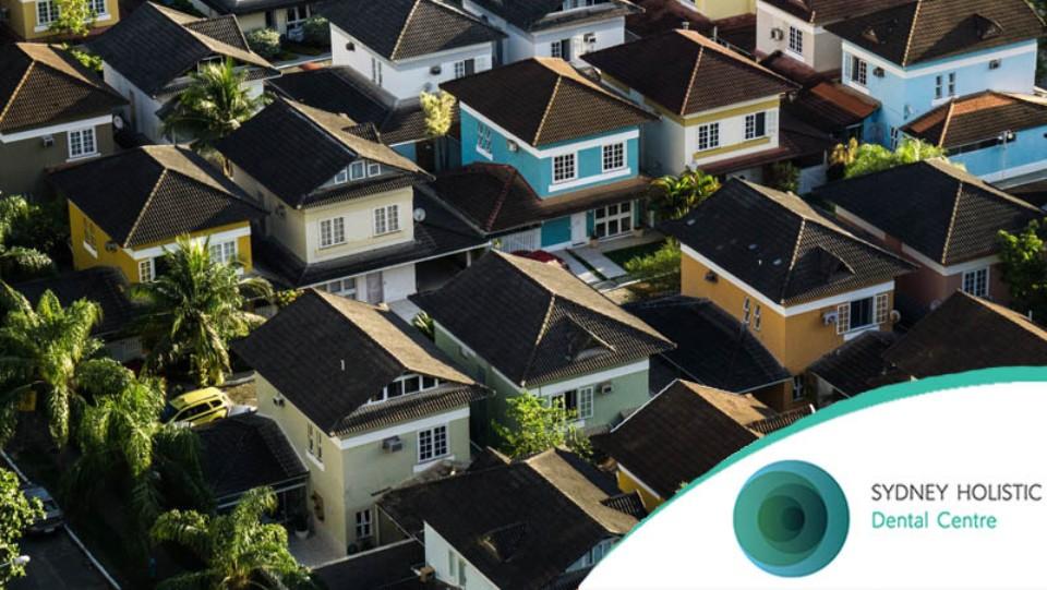 Aerial view of suburb